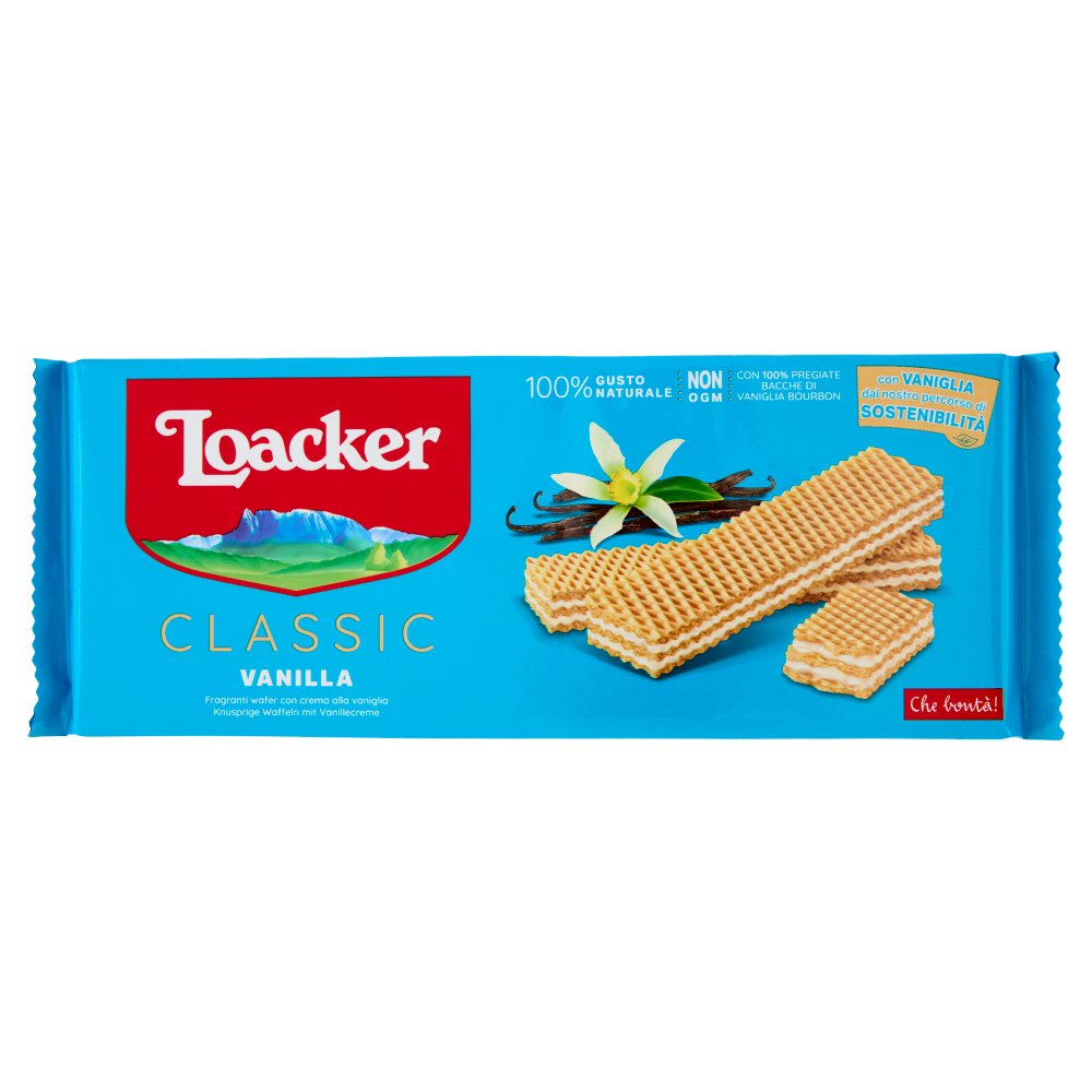Loacker Classic Vanilla Wafer con Crema alla Vaniglia Bourbon del Madagascar Gr.175