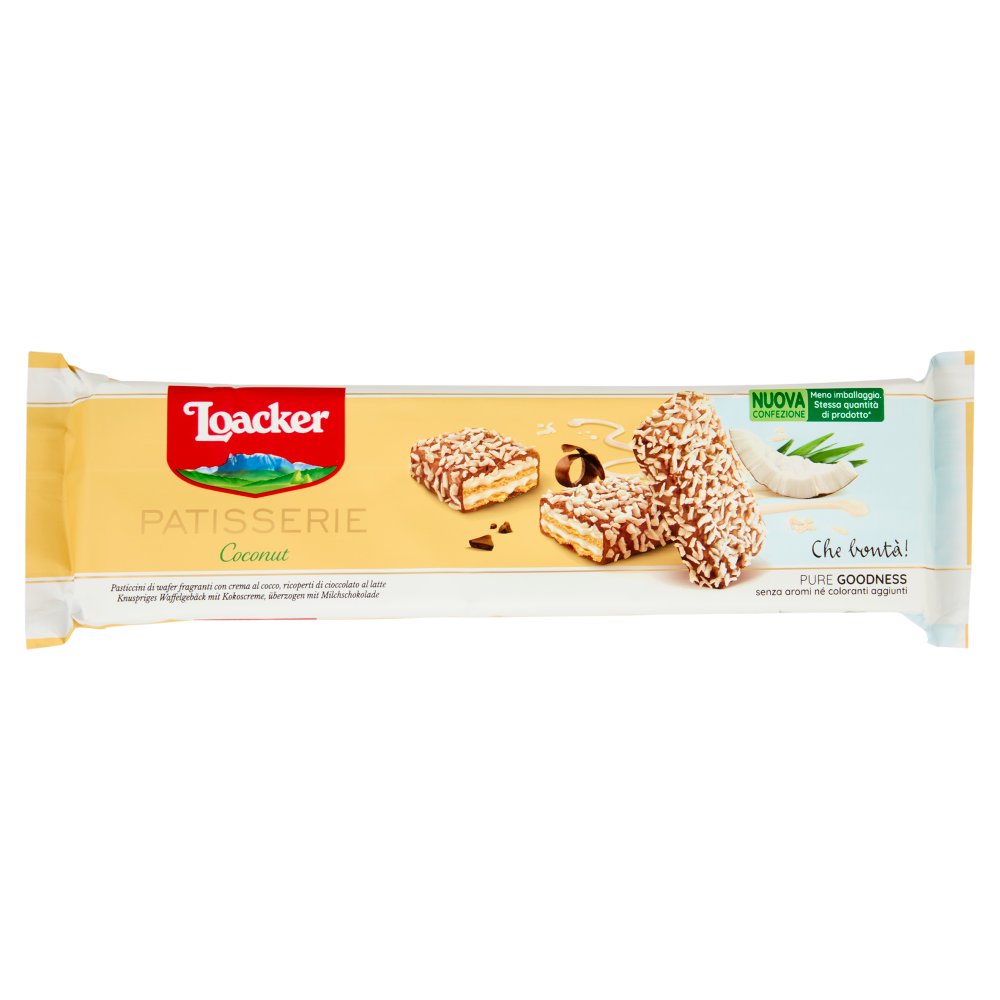 Loacker Patisserie Coconut Wafer con Crema al Cocco Ricoperti di Cioccolato Latte Gr.100
