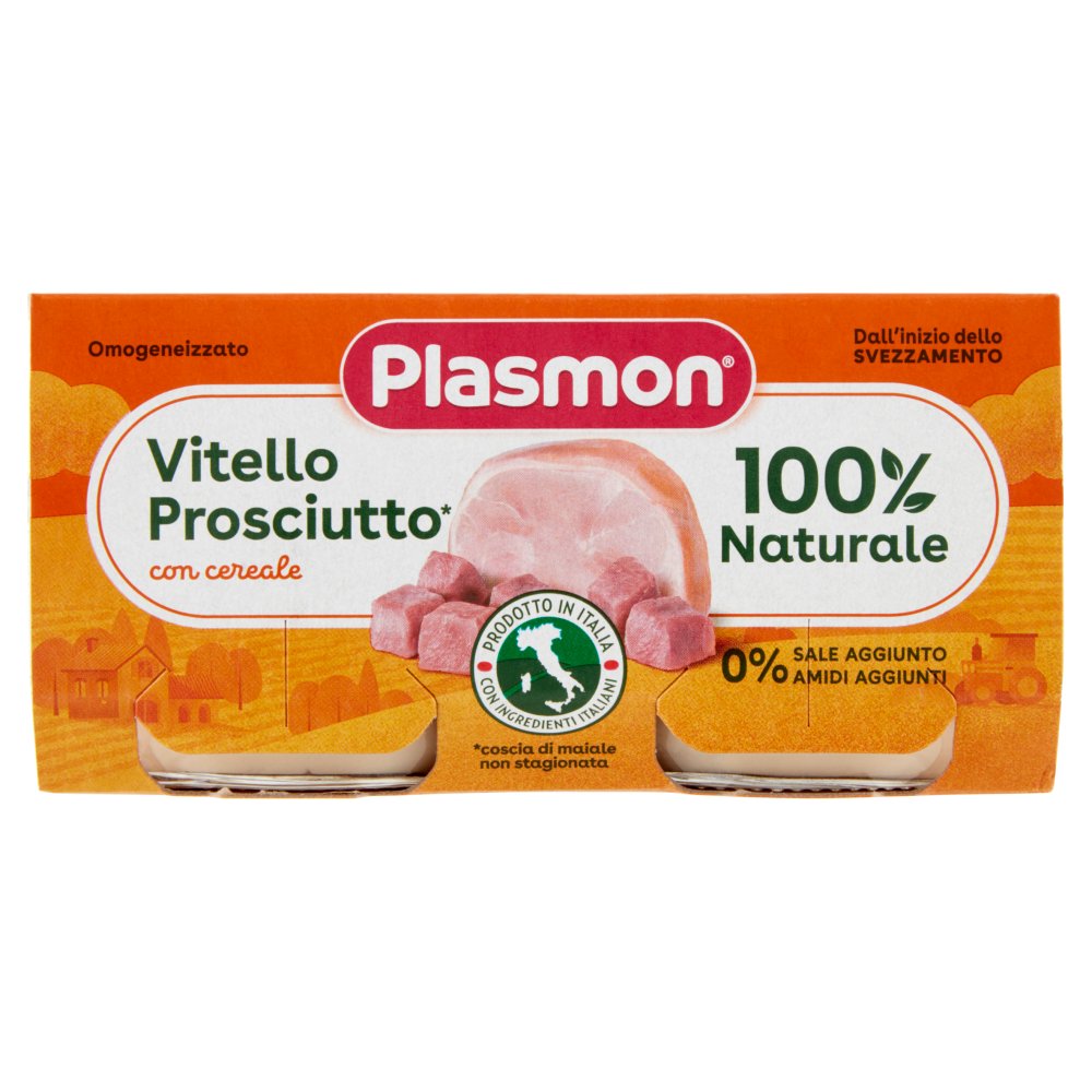 Plasmon Omogeneizzato Carne Vitello e Prosciutta Gr.80X2