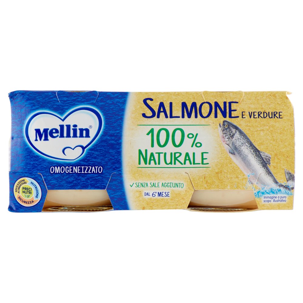 Mellin Omogeneizzato Pesce Salmone Gr.80X2