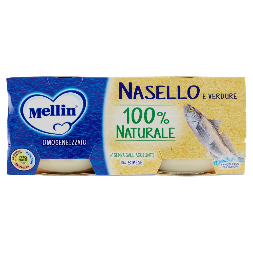 Mellin Omogeneizzato Pesce Nasello Gr.80X2