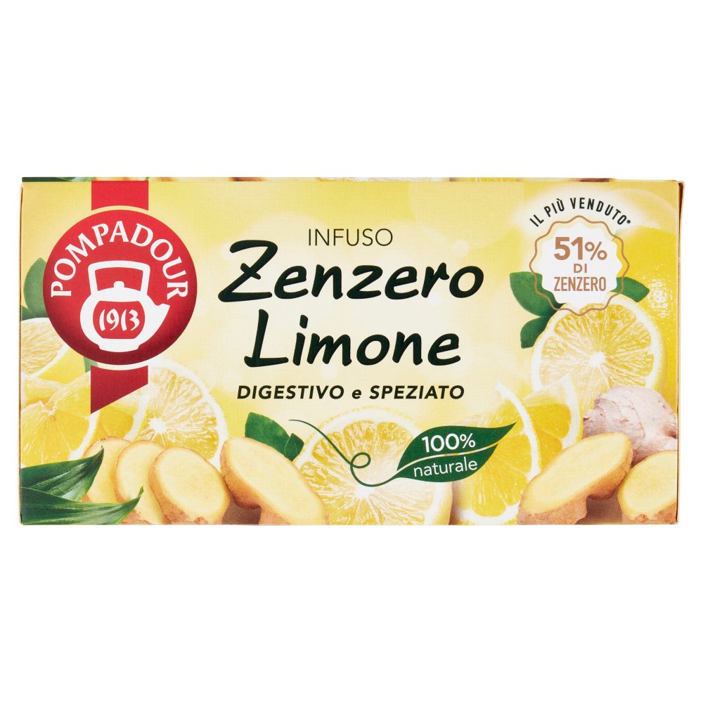 Pompadour Infuso Zenzero e Limone 20 Filtri