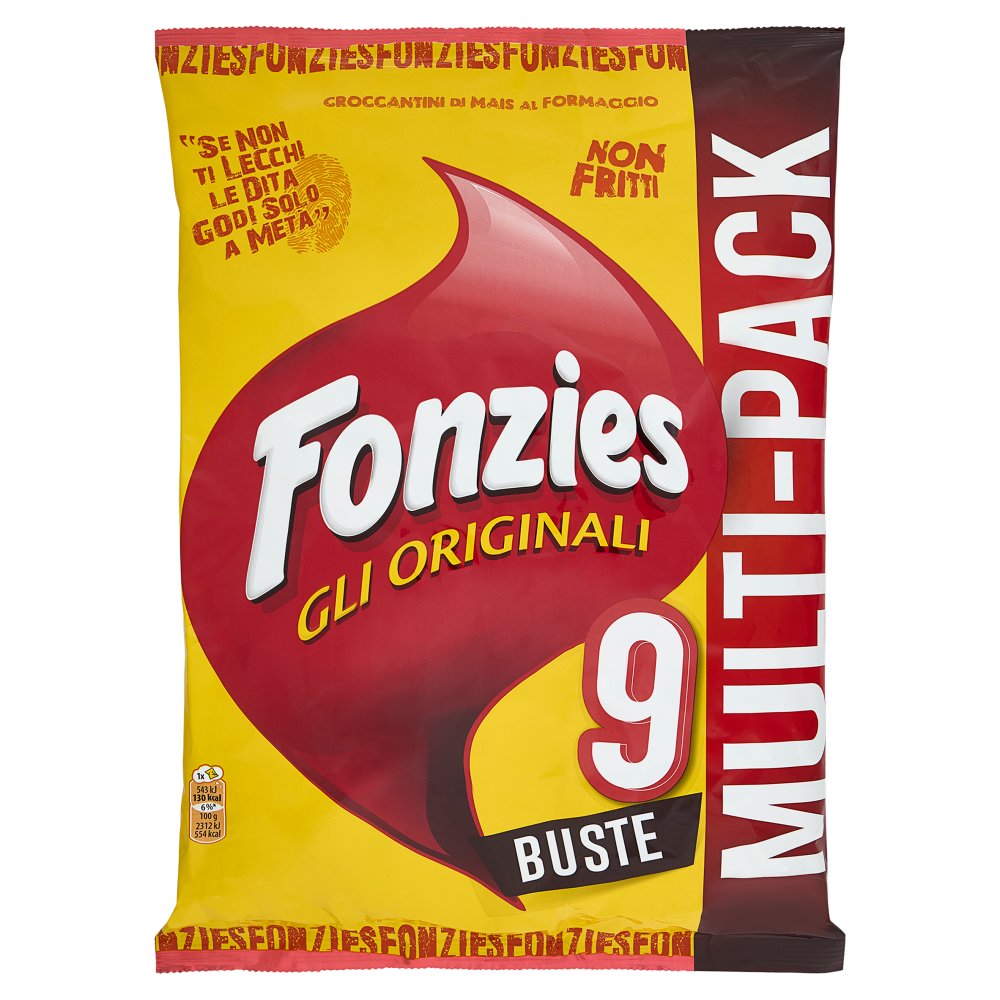 Fonzies gli Originali Croccantini di Mais al Formaggio Multipack 9 Buste Gr.212