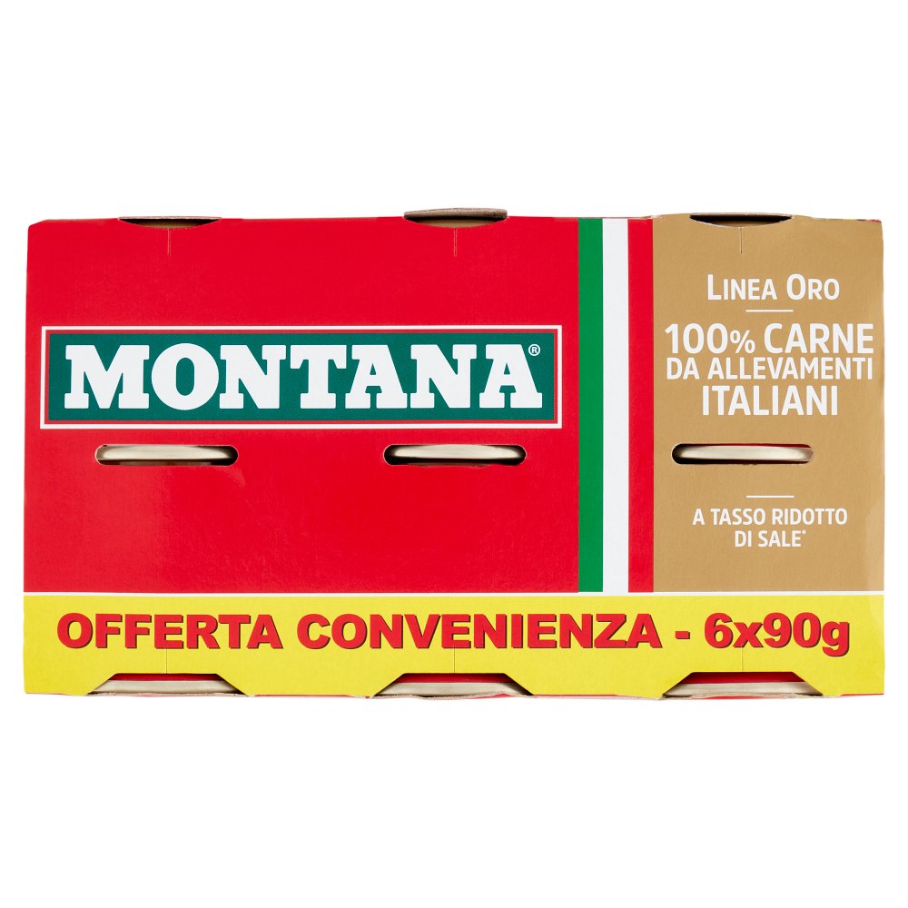 Montana Linea Oro Carne in Scatola Pz.6 X Gr.90