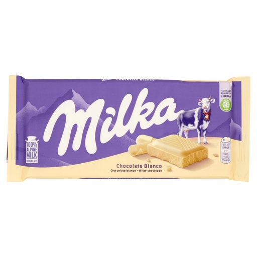 [000007283] Milka Barretta Cioccolato Bianco Gr.100
