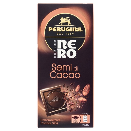 [000007310] Perugina Nero Tavoletta Cioccolato Extra Fondente con Semi di Cacao Gr.85