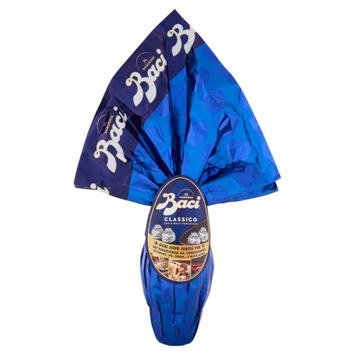 [000007354] Baci Perugina Uovo di Pasqua Cioccolato Fondente con Sorpresa e 4 Cioccolatini Gr.265