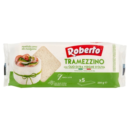 [000007385] Roberto Tramezzino con Olio Extra Vergine di Oliva 5 Fette Gr.250