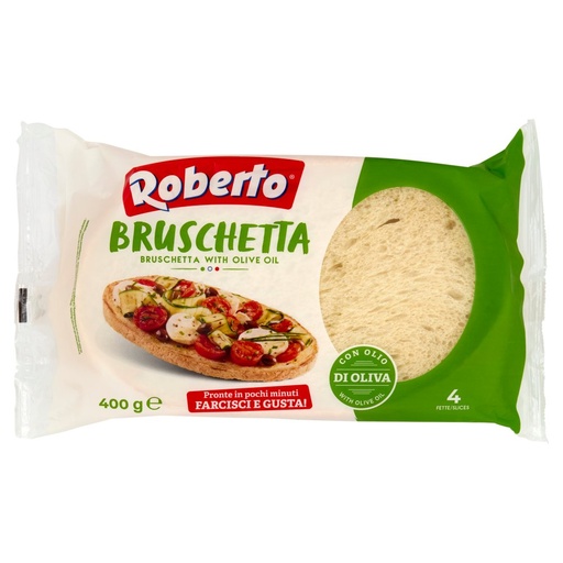 [000007386] Roberto Bruschetta con Olio di Oliva 4 Fette Gr.400
