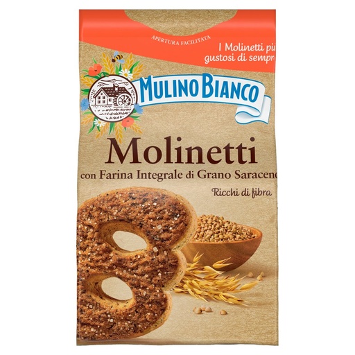 [000007450] Mulino Bianco Molinetti Biscotti con Farina Integrale di Grano Saraceno Gr.350