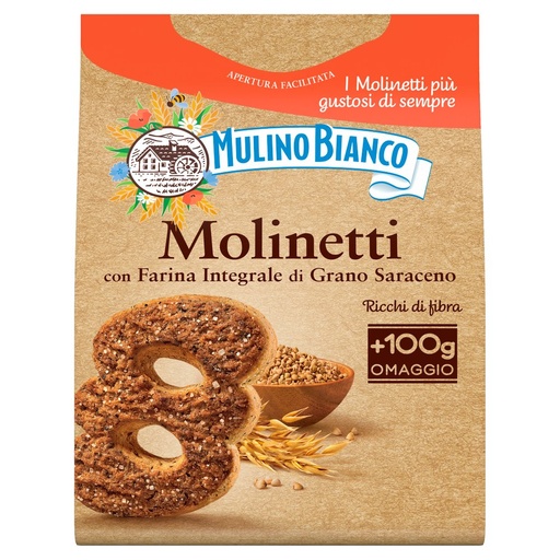 [000007462] Mulino Bianco Molinetti Biscotti con Farina Integrale e Grano Saraceno Gr.800