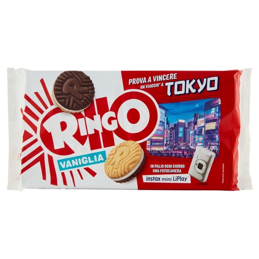 [000007475] Pavesi Ringo Vaniglia Biscotti Farciti con Crema Vaniglia Gr.330