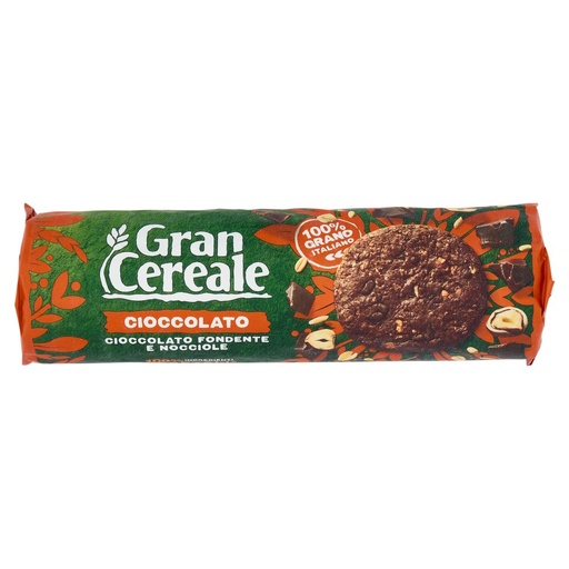[000007515] Gran Cereale Biscotti con Cioccolato Fondente e Nocciole Tubo Gr.230