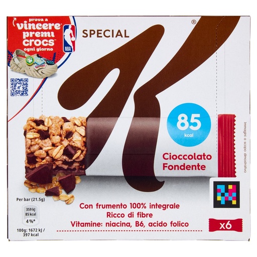 [000007518] Kellogg’s Special K Barrette Cioccolato Fondente Gr.21,5 Pz.6