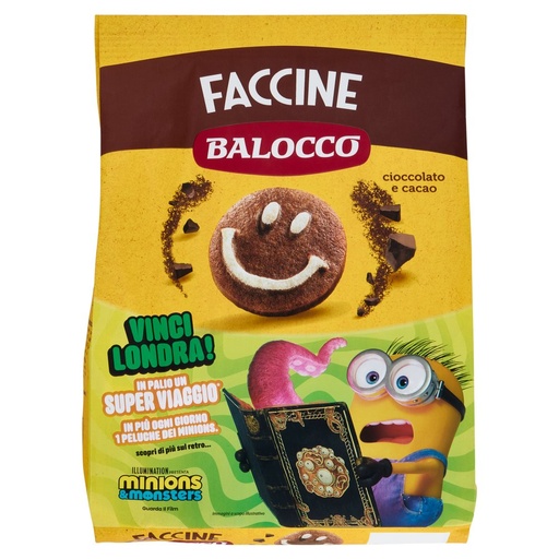 [000007588] Balocco Biscotti Faccine con Cioccolato e Nocciole Gr.700