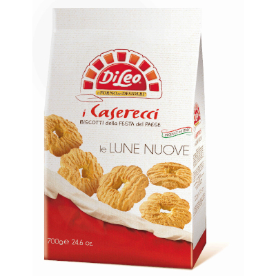 [000007632] Di Leo Biscotti Caserecci Lune Nuove Integrali con Gocce di Cioccolato Gr.600