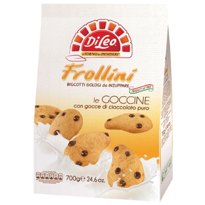 [000007635] Di Leo Frollini Goccine con Gocce di Cioccolato Gr.700