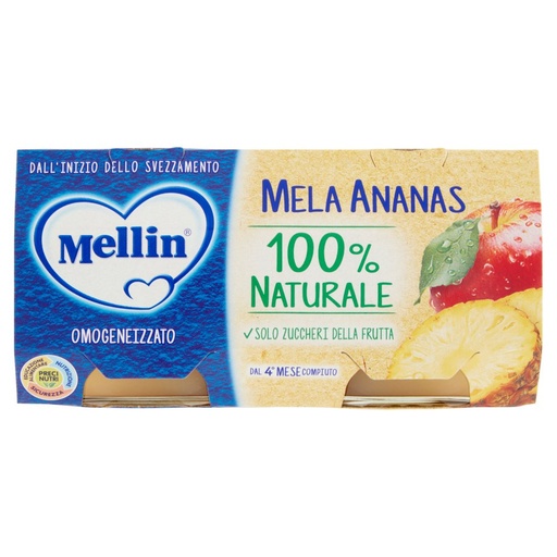 [000007735] Mellin Omogeneizzato Mela e Ananas Gr.100X2