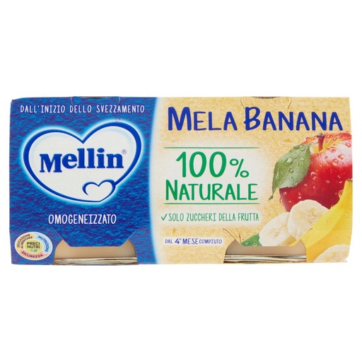 [000007743] Mellin Omogeneizzato Mela e Banana Gr.100X2