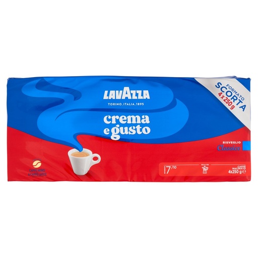 [000007775] Lavazza Caffè Crema e Gusto Classico Pz.4 x Gr.250
