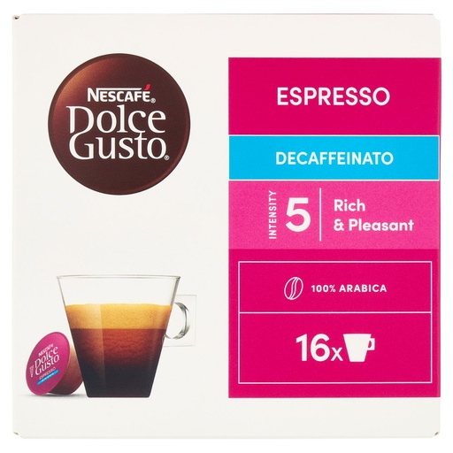 [000007812] Nescafe' Dolce Gusto Capsule Espresso Decaffeinato Pz.16 Gr.88