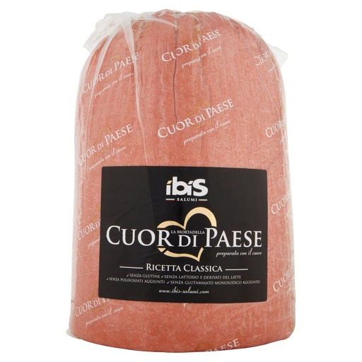 [000008112] Ibis Mortadella Cuor di Paese Ricetta Classica senza Pistacchio Kg.10 Pz.1