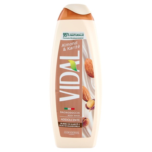[000008207] Vidal Almond & Karitè Bagnodoccia Addolcente Burro di Karitè e Olio di Mandorla Ml.500