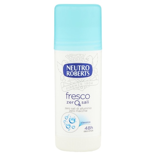 [000008240] Neutro Roberts Deodorante Stick Fresco Zero Sali Cassico Ml.40