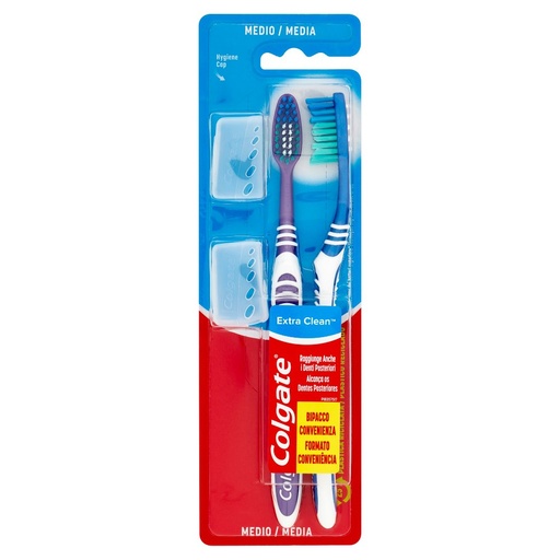 [000008258] Colgate Spazzolino Extra Clean Medio Pz.2