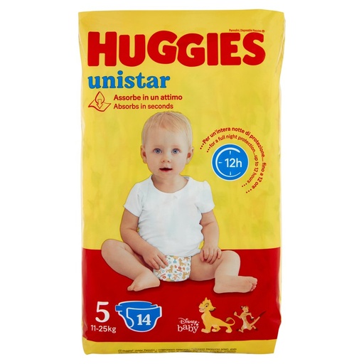 [000008322] Huggies Unistar Junior Tg.5 16 Pannolini Kg.11-25