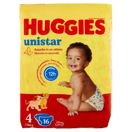 [000008323] Huggies Unistar Maxi Tg.4 18 Pannolini Kg.7-18