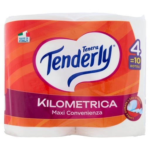 [000008360] Tenderly Carta Igienica Kilometrica 4 Rotoli