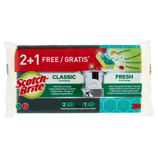 [000008628] Scotch Brite Spugna Fibra Extrime X2+1