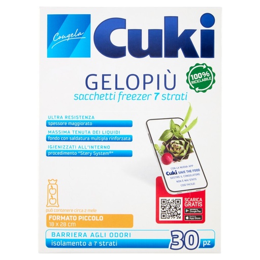[000008692] Cuki Sacchetti Gelo Piu' Piccoli Cm.8X28 Pz.30