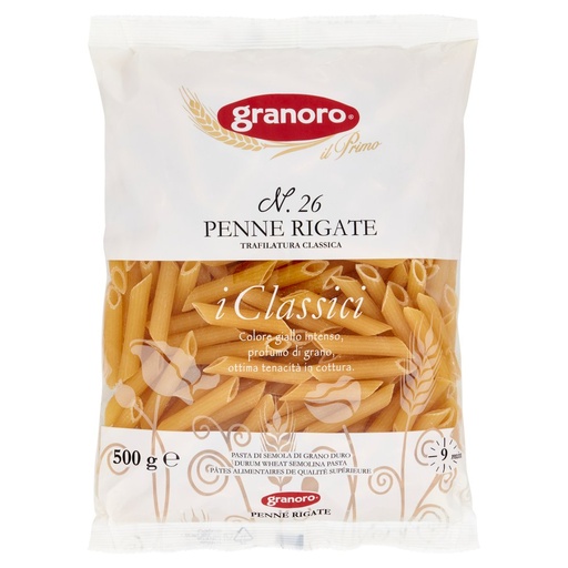 [000008876] Granoro Penne Rigate N°26 Gr.500
