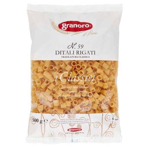 [000008892] Granoro Ditali Rigati N°59 Gr.500