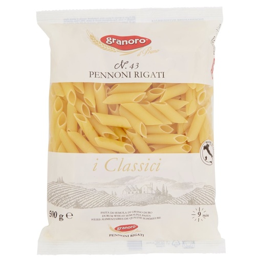 [000008893] Granoro Pennoni Rigati N°43 Gr.500
