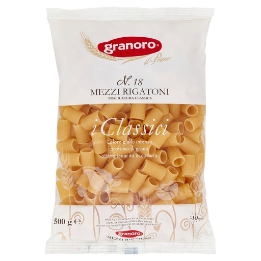 [000008907] Granoro Mezzi Rigatoni N°18 Gr.500