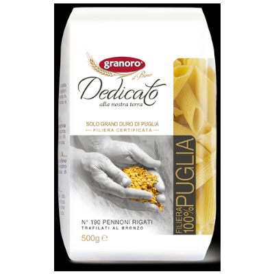 [000008936] Granoro Dedicato Pennoni Rigati N°8 Gr.500