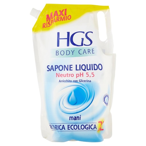 [000009538] Hgs Sapone Liquido con Glicerina Ricarica Lt.2