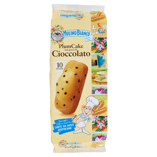 [000010595] Mulino Bianco Plumcake con Yogurt Italiano e Gocce di Cioccolato Pz.10 Gr.350
