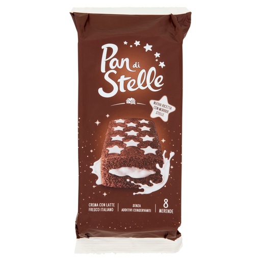[000010597] Mulino Bianco Pan di Stelle Merenda Pan di Spagna al Cacao e Crema al Latte Pz.8 Gr.280