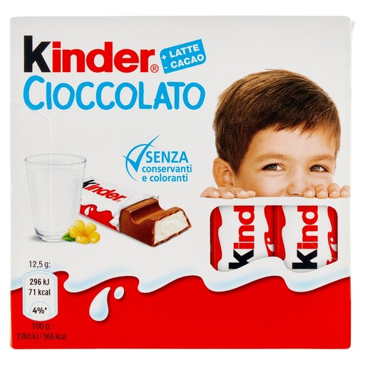 [000010769] Kinder Cioccolato Barrette Pz.4 Gr.50