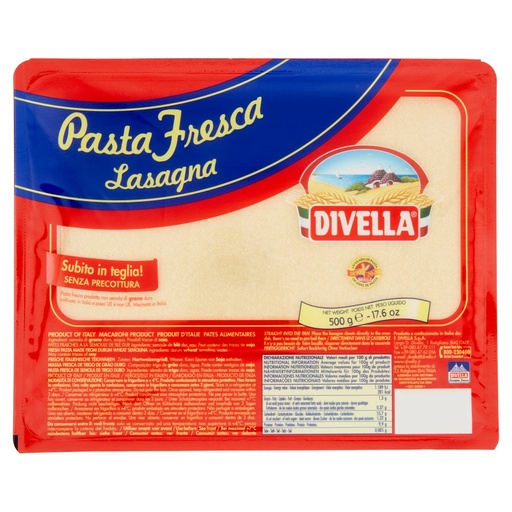 [000010831] Divella Lasagne Fresche Semola Gr.500