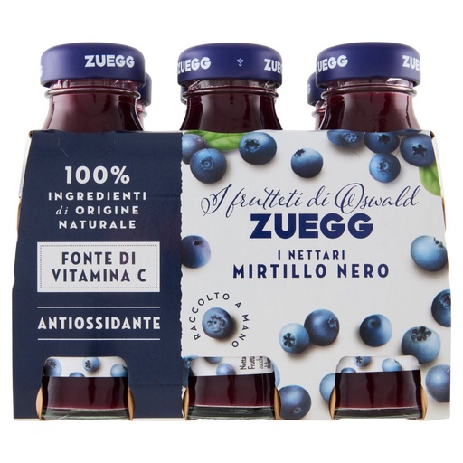 [000012419] Zuegg Nettare di Mirtillo Nero Selvatico I Frutteti di Oswald  Ml.125 X 6