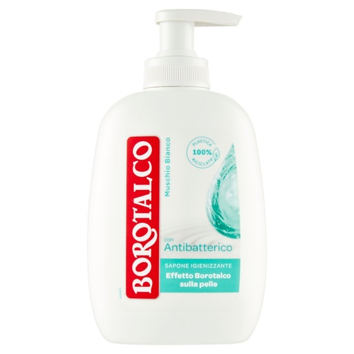 [000012585] Borotalco Sapone Liquido Igienizzante con Antibatterico al Muschio Bianco Ml.250