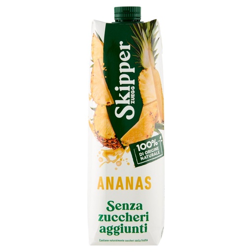 [000013132] Zuegg Skipper Succo Ananas senza Zuccheri Aggiunti Lt.1