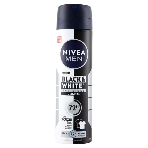 [000013742] NIVEA DEO SPRAY F/M BLACK & WHITE ML.150