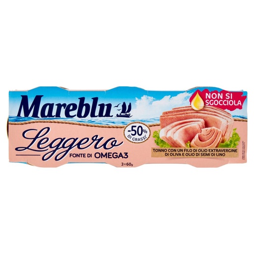 [000014665] Mareblu Tonno Leggero all'Olio d'Oliva Gr.60 Pz.3