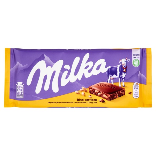 [000014756] Milka Tavoletta di Cioccolato con Riso Soffiato Gr.100